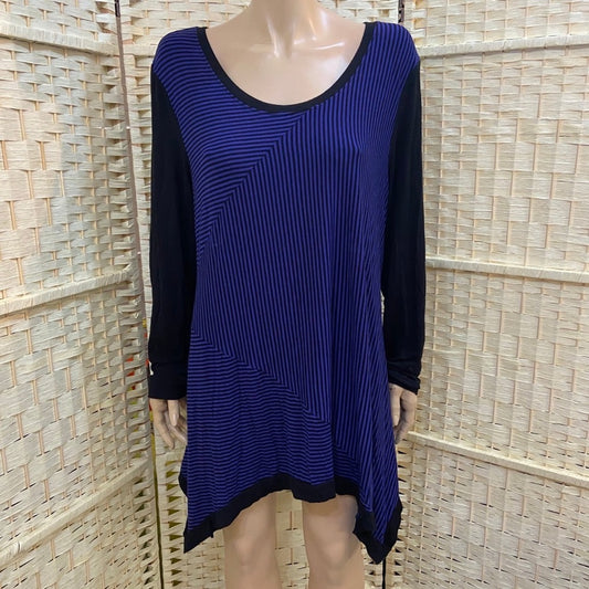 Philosophy Black and Purple Striped Tunic -Dress Size L-2XL