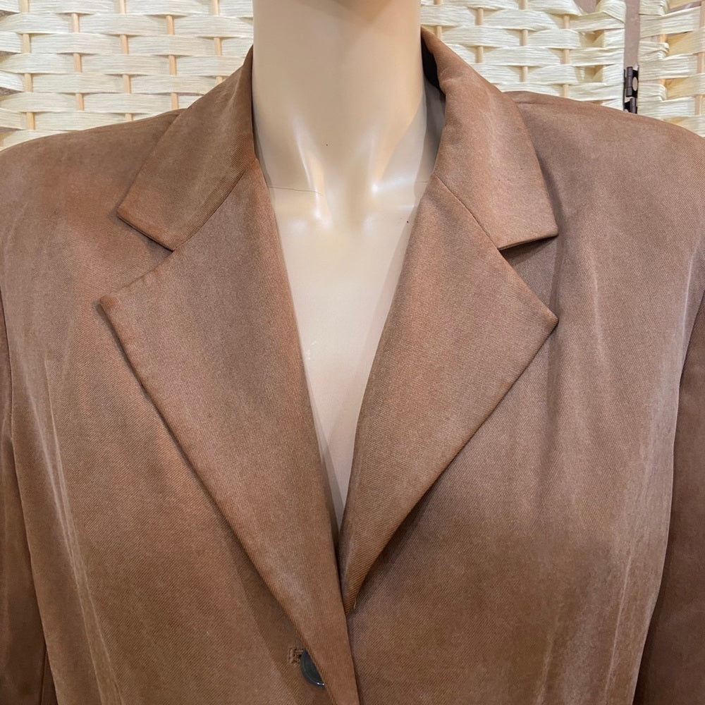 Talbots Tan Brown Silk Blazer  Size 10