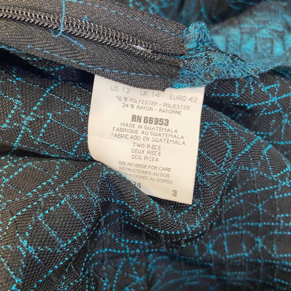 Leslie Fay 2pc Dark Teal Suit Outfit Set. (Size M-L)