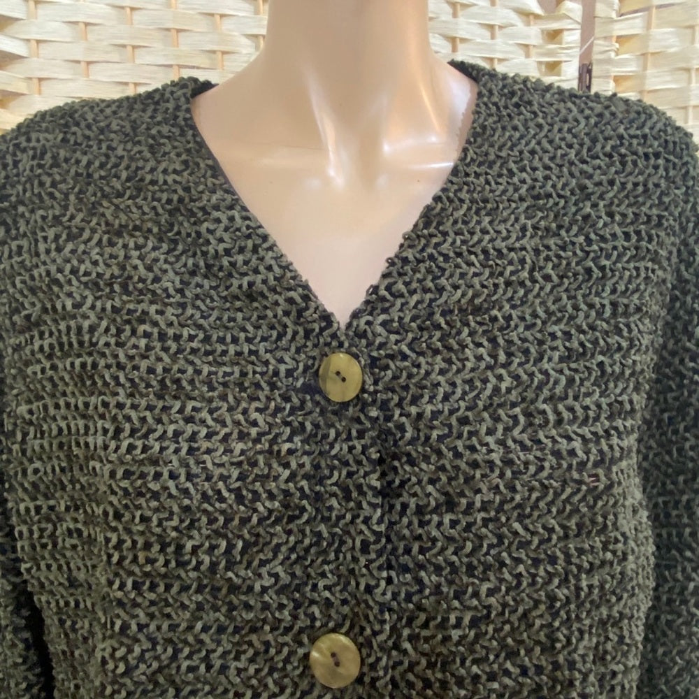 First Option Olive Green Cardigan Blouse  Size L