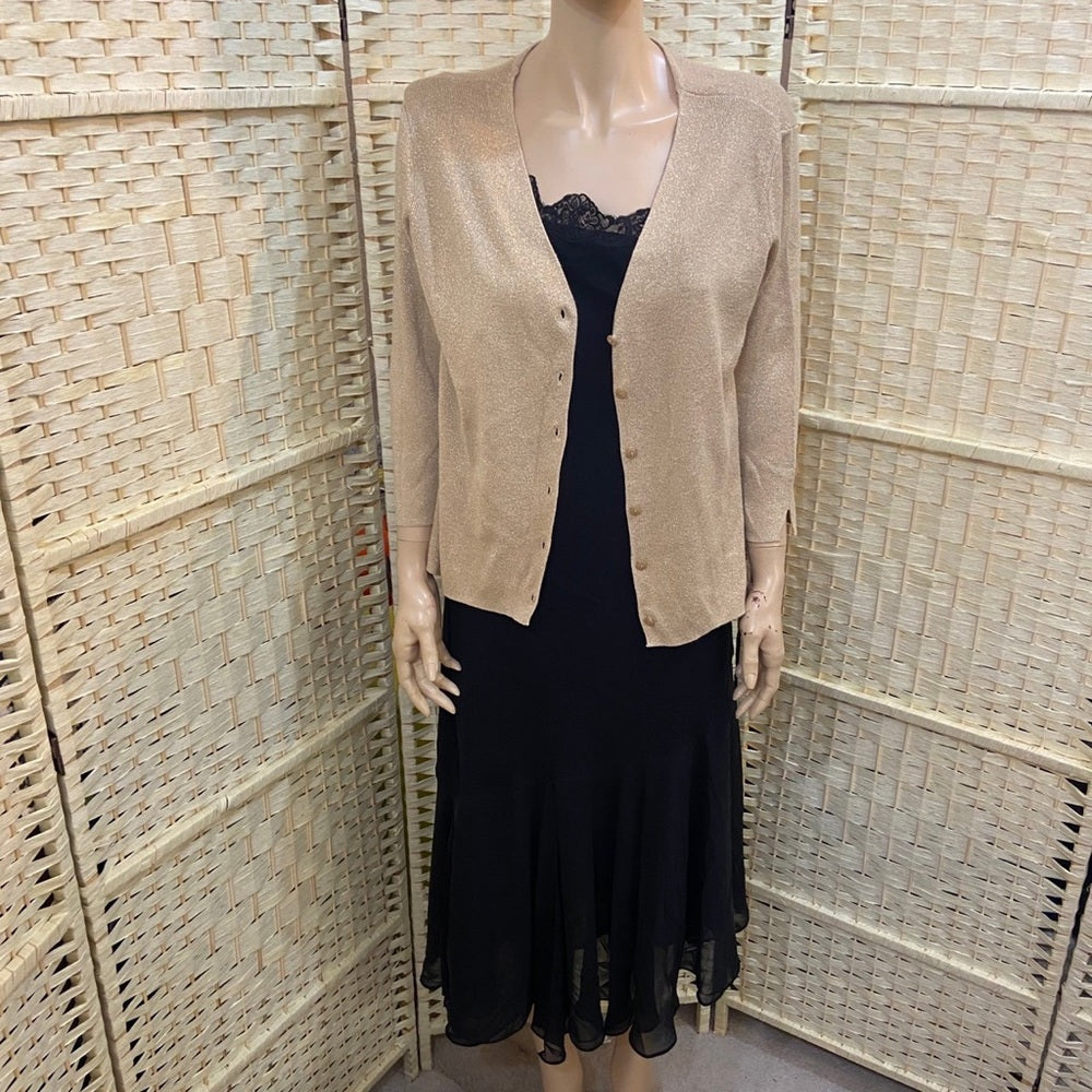 Covington Gold Sweater Cardigan Size L