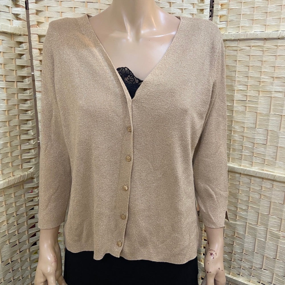 Covington Gold Sweater Cardigan Size L