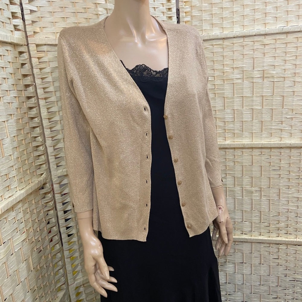 Covington Gold Sweater Cardigan Size L