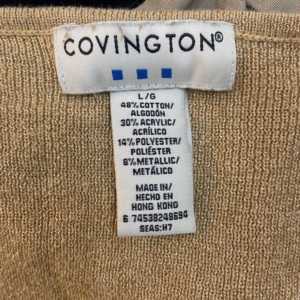 Covington Gold Sweater Cardigan Size L