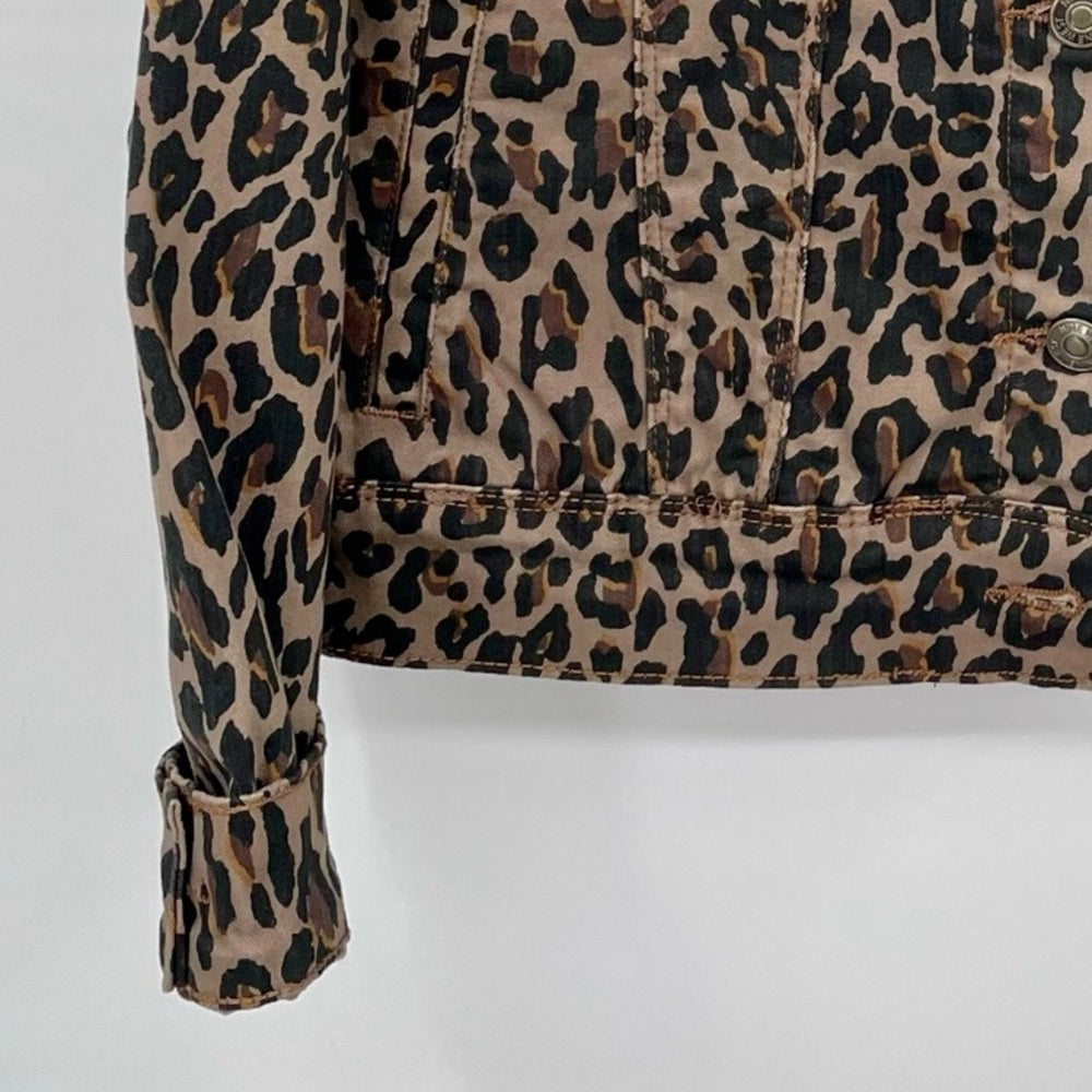 Nine West Leopard Brown Jean Jacket. Size M