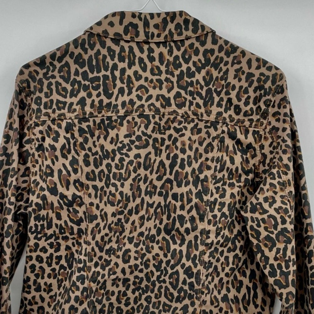 Nine West Leopard Brown Jean Jacket. Size M