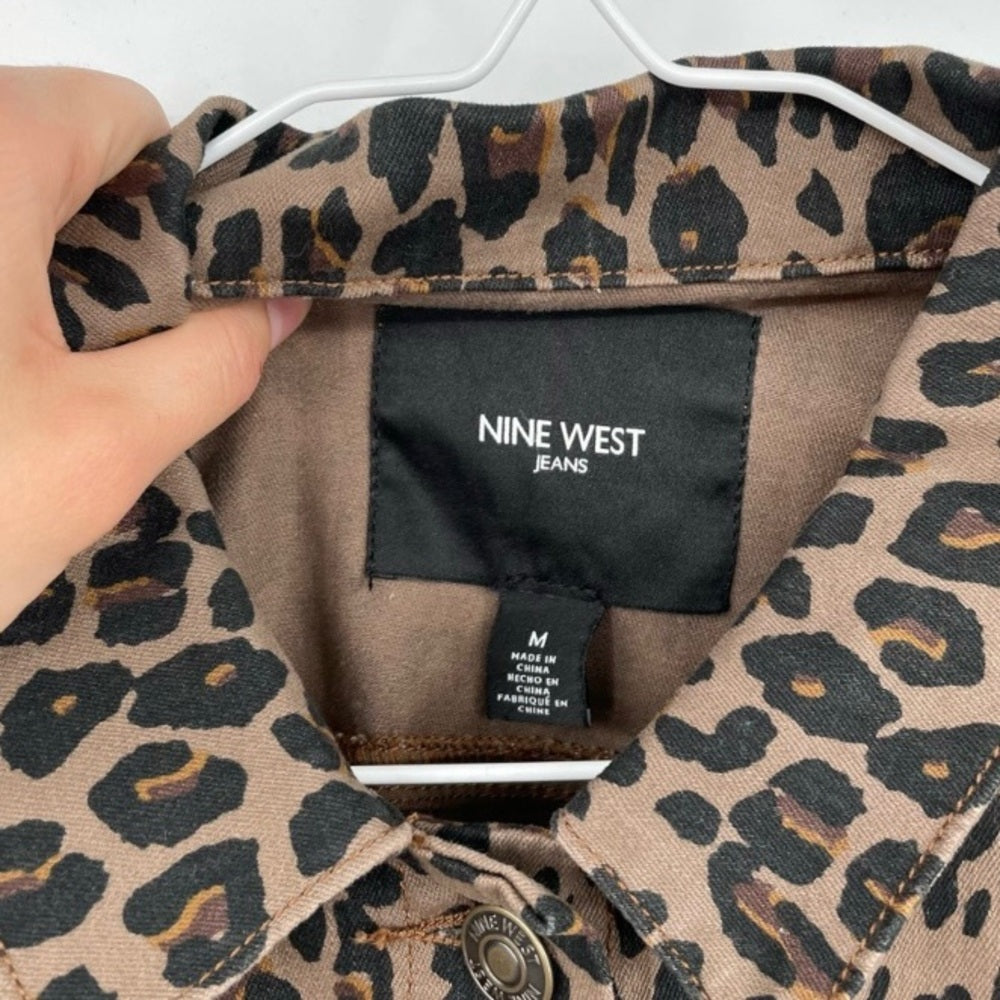 Nine West Leopard Brown Jean Jacket. Size M