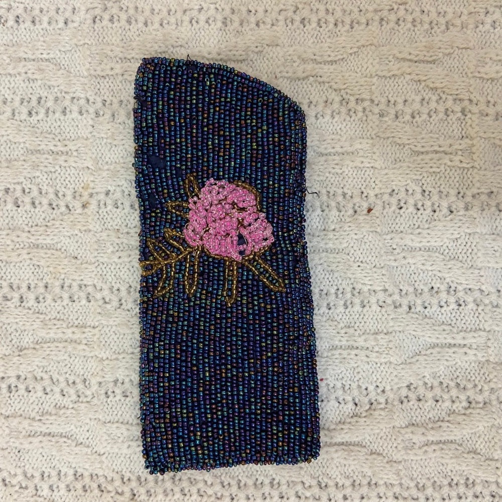Vintage, Farnih Beaded Eye Glass Case