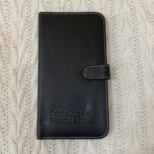 Vintage, Daimier Chrysler, Black Genuine Leather Business Cards Organizer