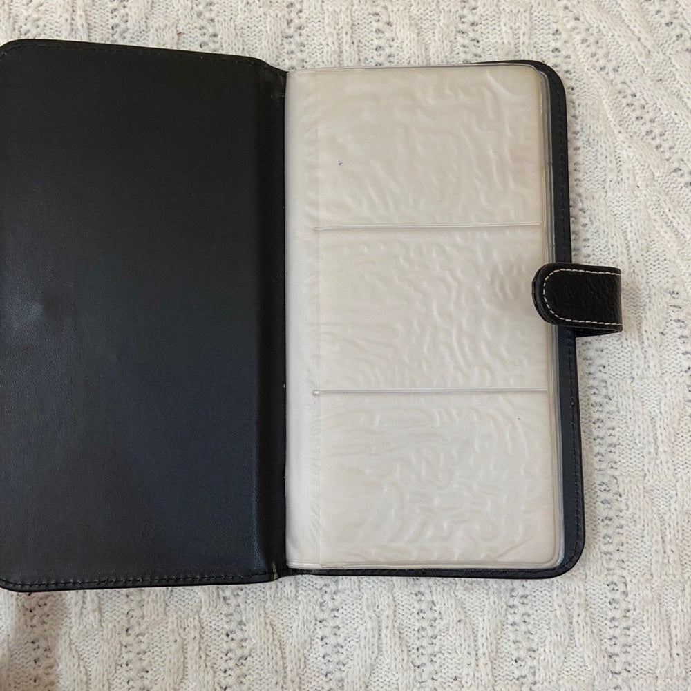 Vintage, Daimier Chrysler, Black Genuine Leather Business Cards Organizer