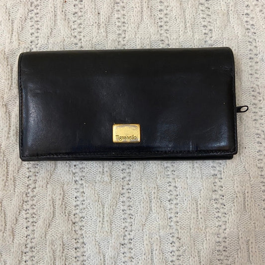 Vintage, Tiganello, Black Genuine Long Wallet
