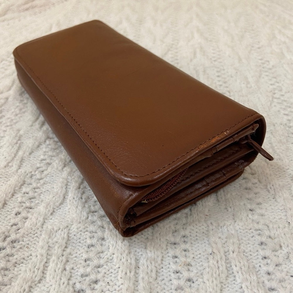 Vintage, Brown Leather Long  Wallet-Organizer