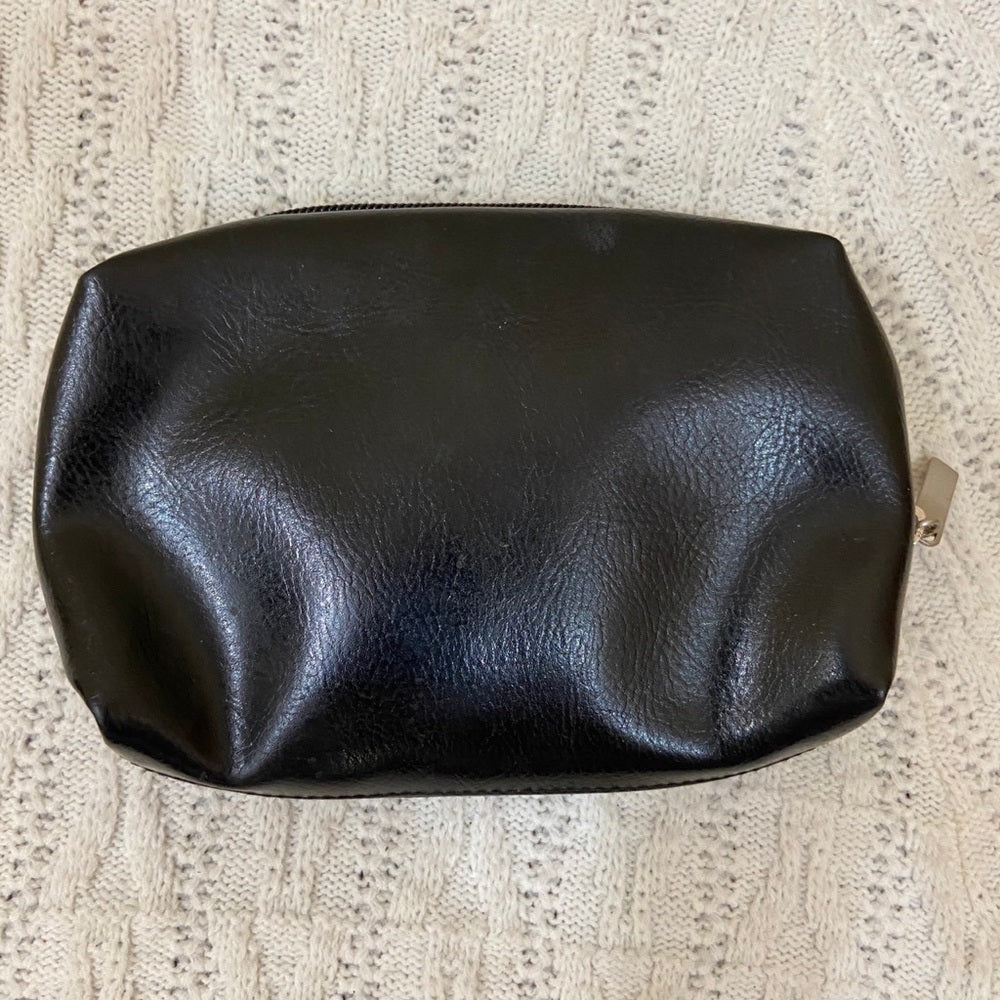 Vintage, MK Black Faux Leather Cosmetic Pouch