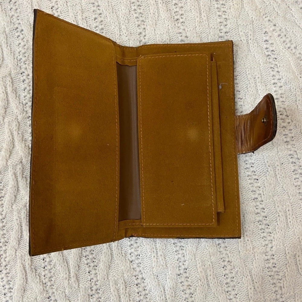 Vintage, Purse Mate, Brown, Genuine Leather Marblelized Long Wallet