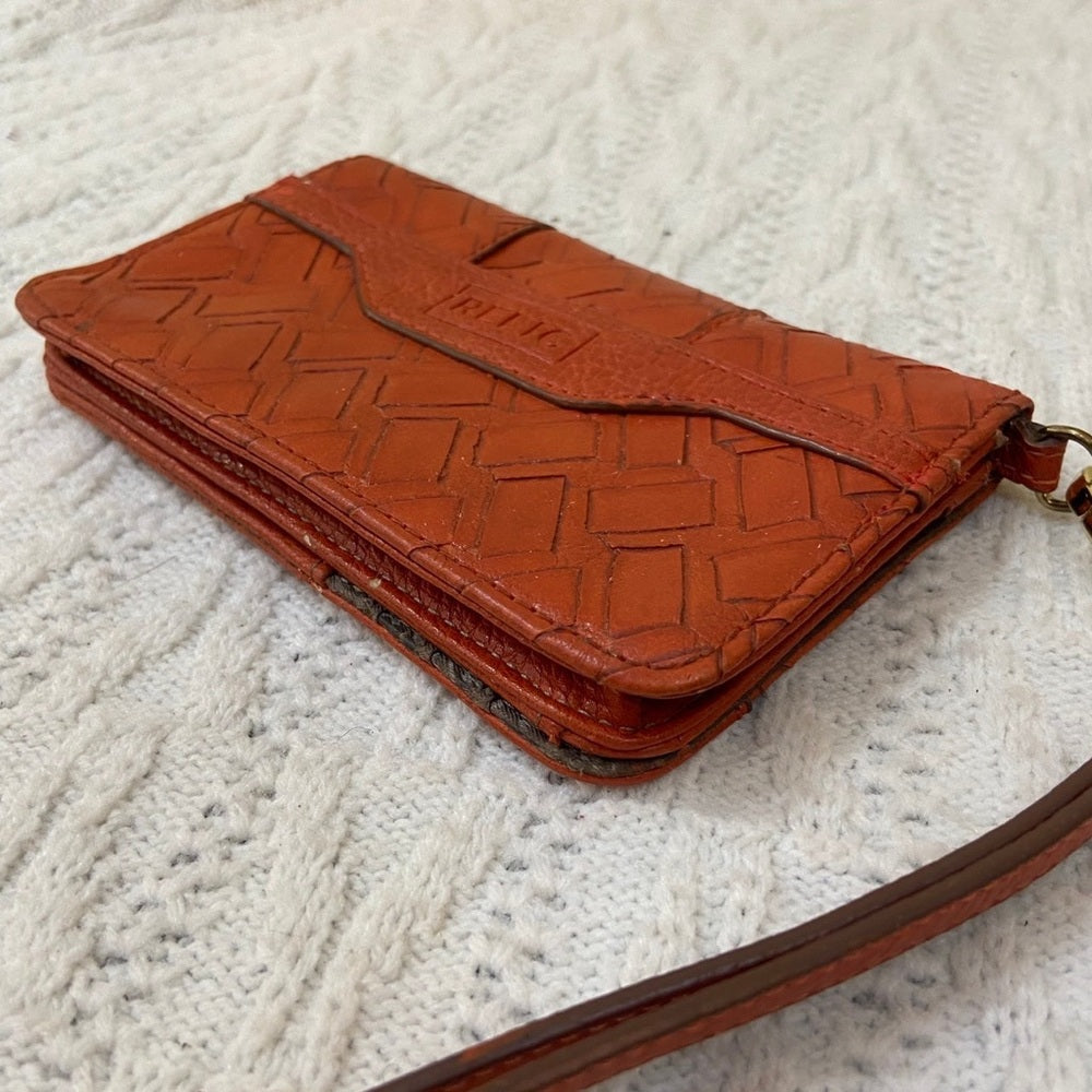 Vintage, Relic, Orange, Genuine Leather Compact Wallet-Wristlet