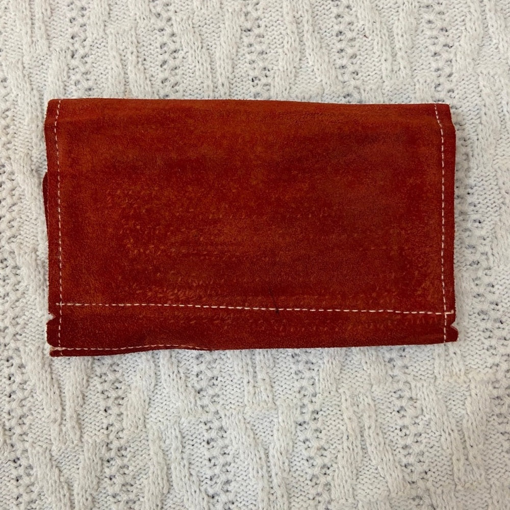 Vintage, Orange, Suede Leather, Long Wallet