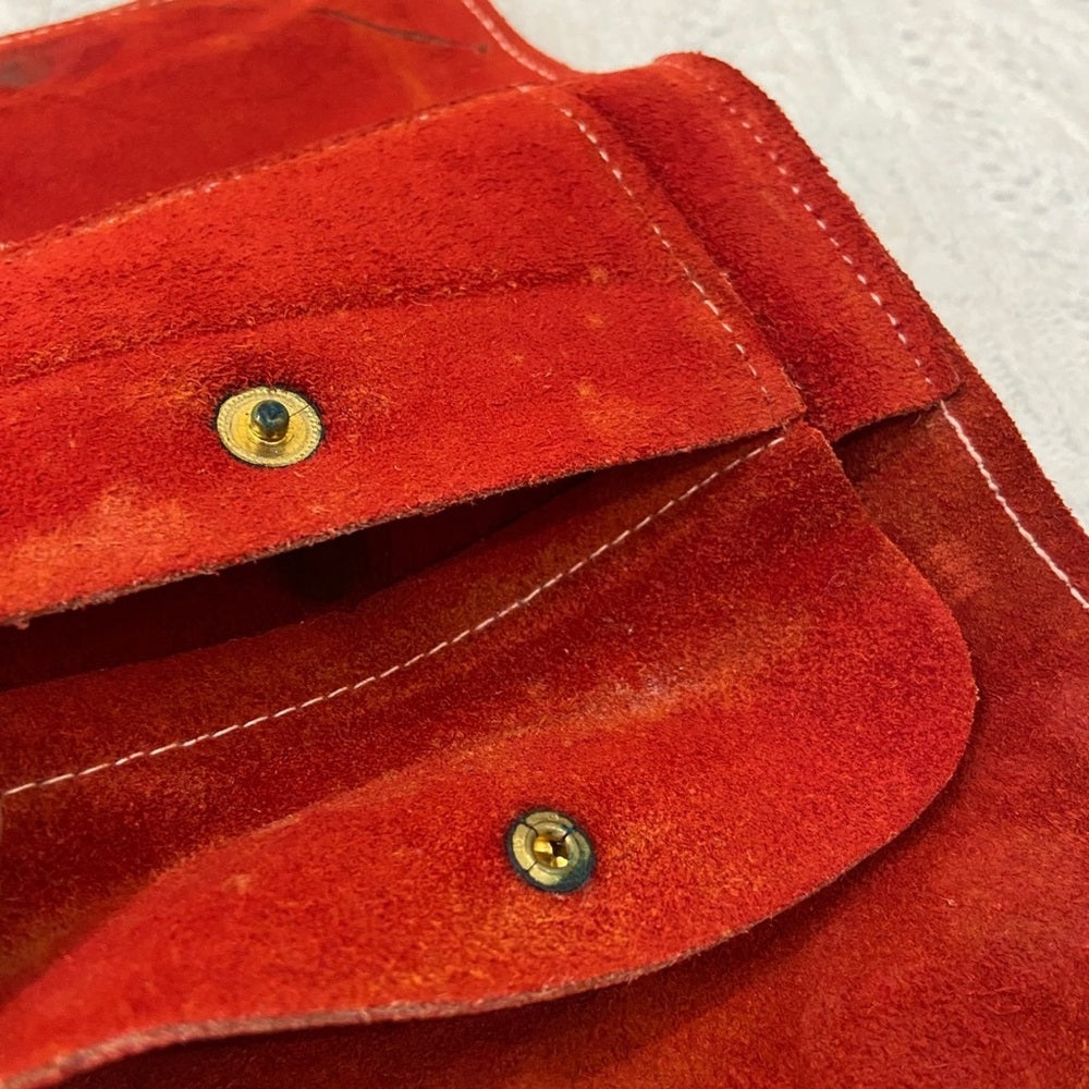 Vintage, Orange, Suede Leather, Long Wallet