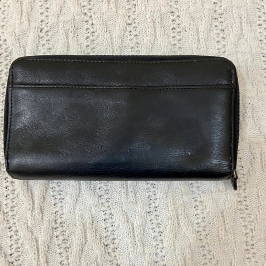 Vintage, Wilsons, Black Genuine Leather Zippy Long Wallet