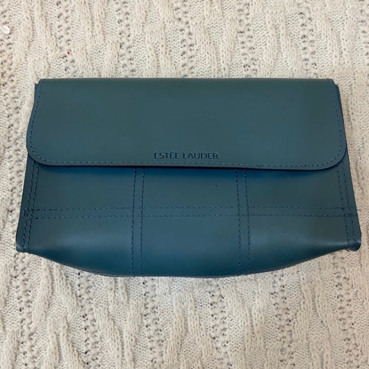 Estee  Lauder Blue Faux Leather Cosmetic Purse