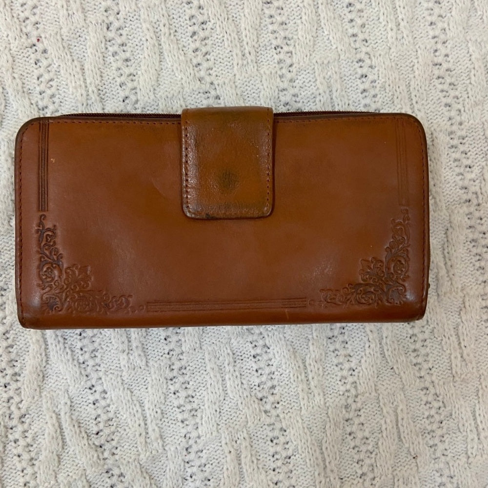 Vintage, Tan-Brown Genuine Leather, Long Wallet