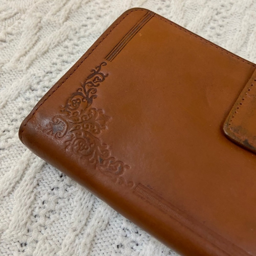 Vintage, Tan-Brown Genuine Leather, Long Wallet