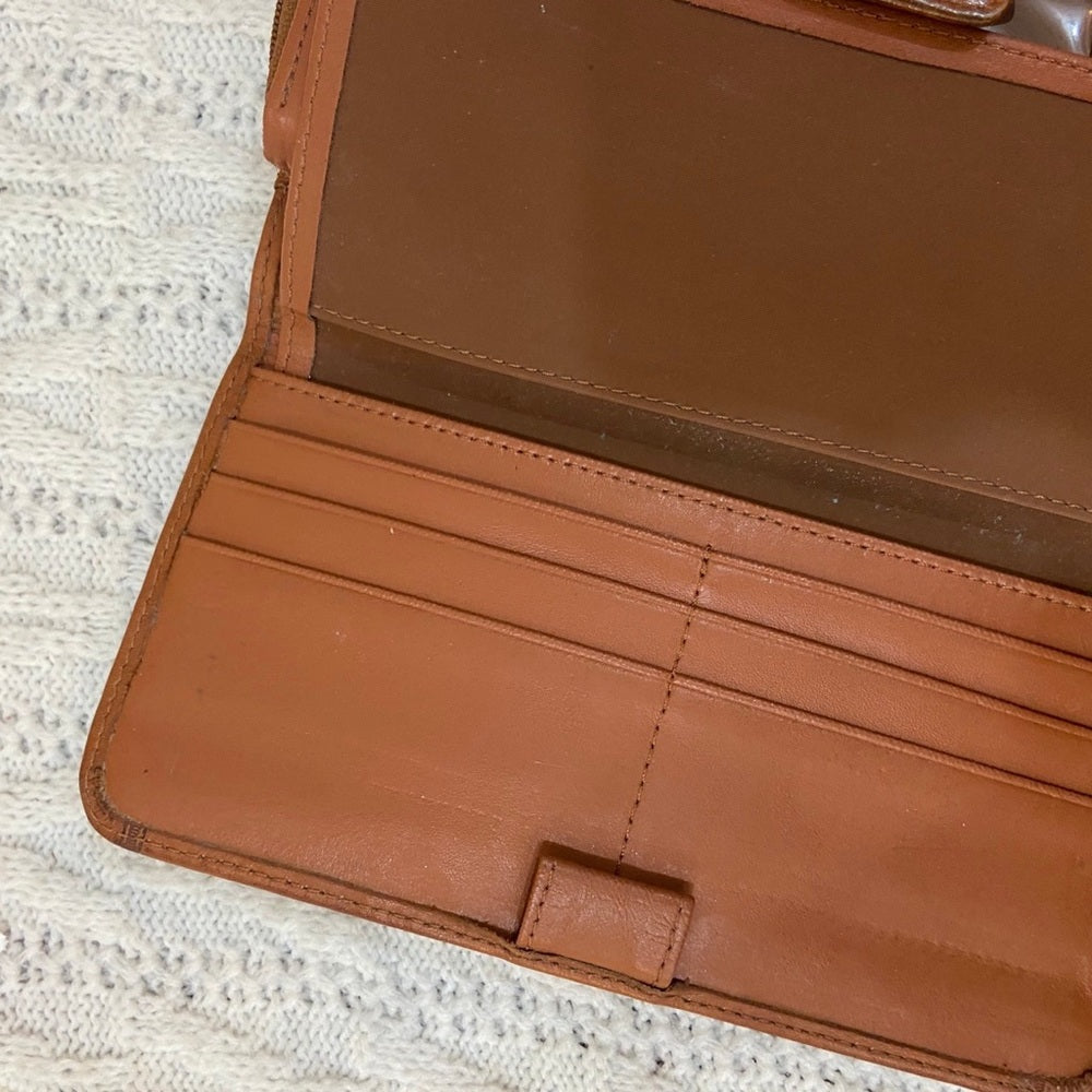 Vintage, Tan-Brown Genuine Leather, Long Wallet