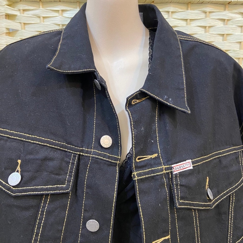 Vintage, Guess by Georges Marciano  Black Cropped Jacket (L)