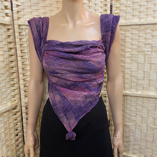 Narda's Purple, Shimmer, Knitted Shawl, Wrap, Scarf. etc