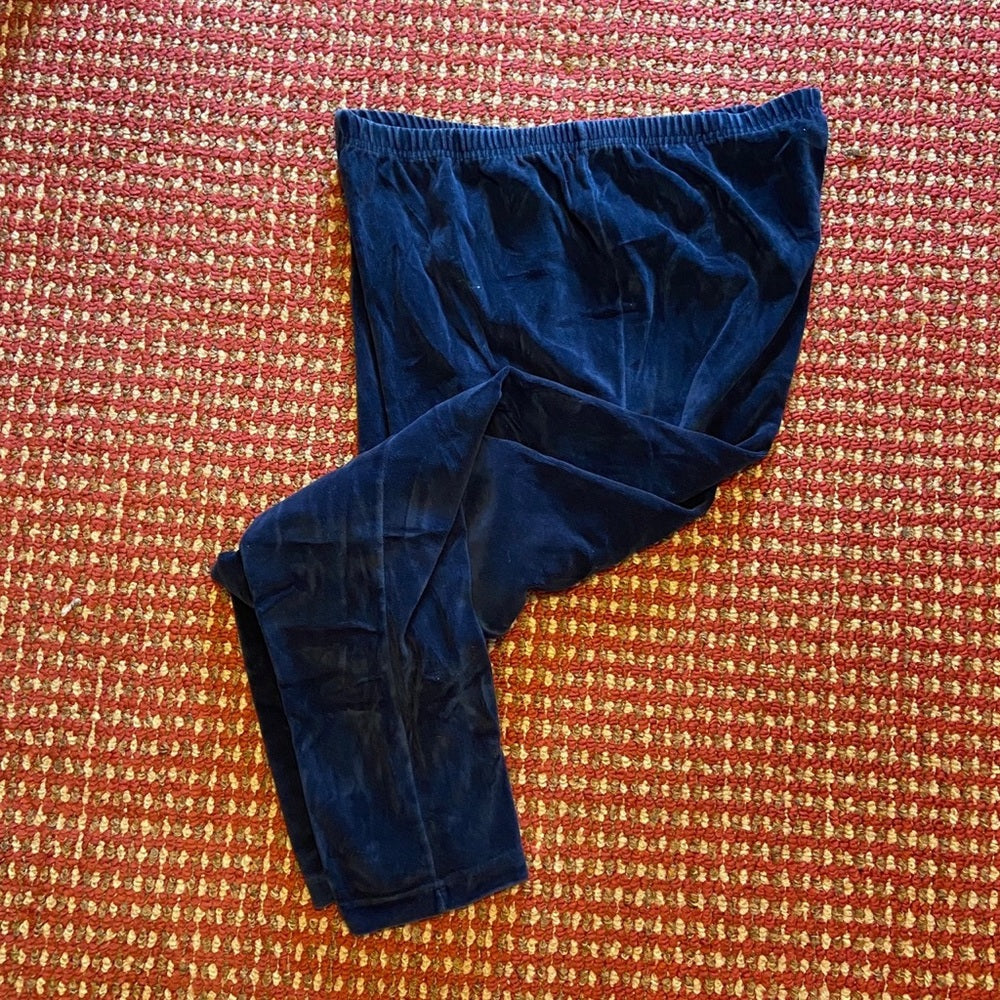 Vintage, New Look Wide Elastic Band Blue Velvet Pants. (Size-M)