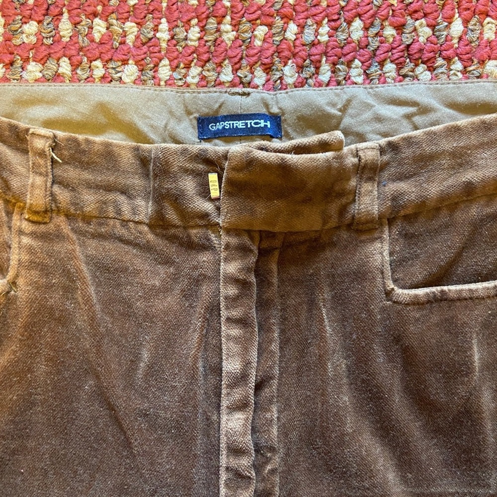 Vintage, Gap, Brown, Stretch Velvety Pants Size-12