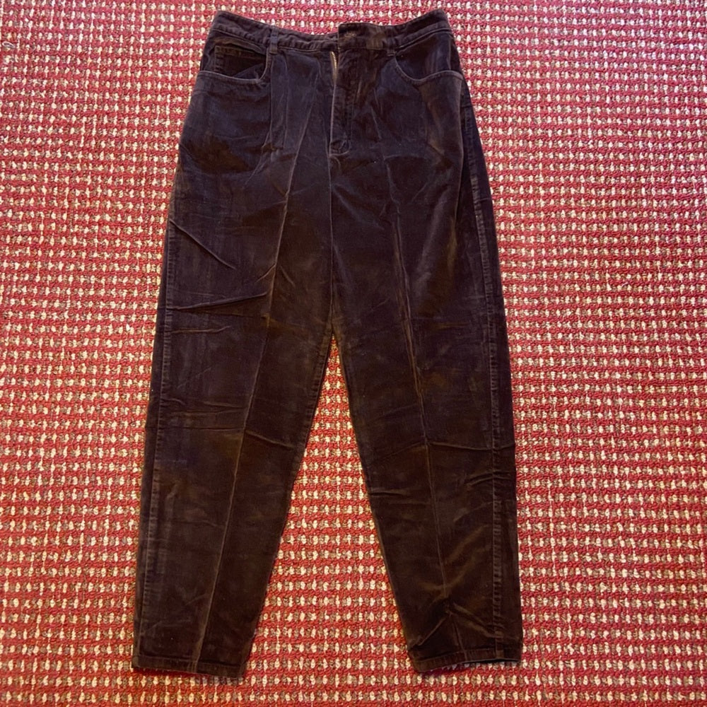 Vintage, Talbots, Petites, Brown Velvety Pants. (Size-12)