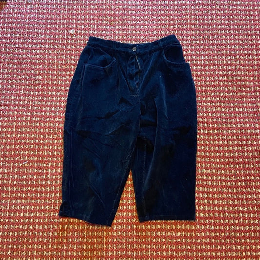 Vintage, Ann Taylor Blue Black Velvety Shorts  Size-10