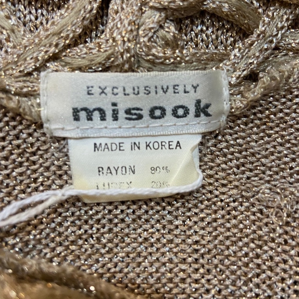 Vintage, Exclusively Misook Evening Gold Mini Dress Size-M-L