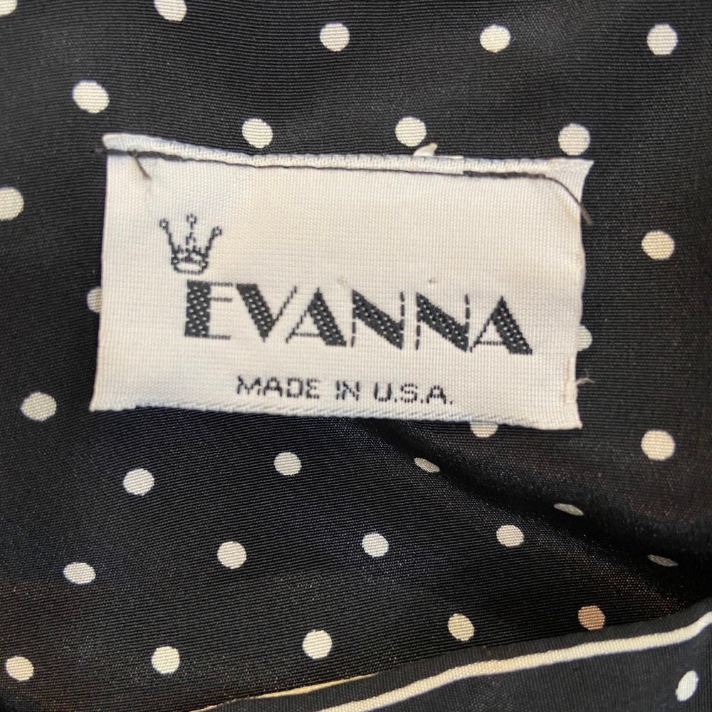 Vintage, Evanna Black and White Polka Dot Blouse and Skirt Set ( S-14)