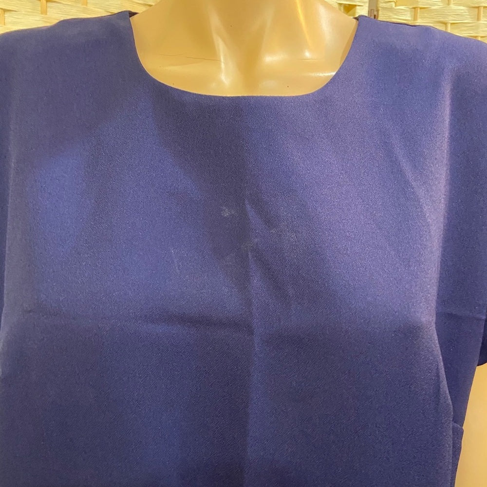 Vintage, Tracy Richards 3pc Blue Printed Cover Dress with Belt Size 14