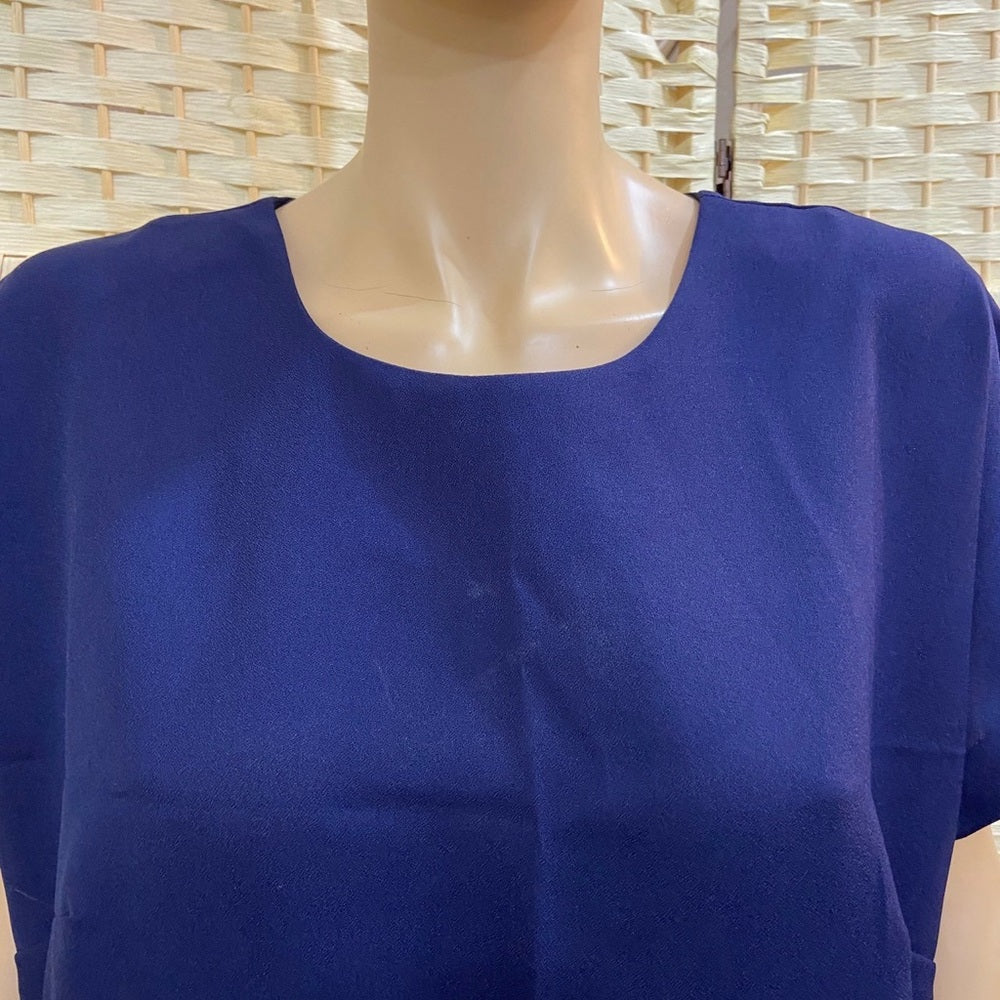 Vintage, Tracy Richards 3pc Blue Printed Cover Dress with Belt Size 14