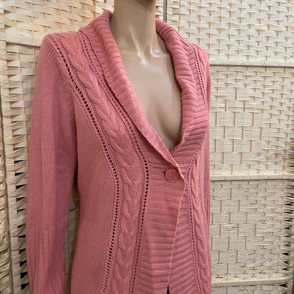 Motto Pink Sweater Cardigan Size M