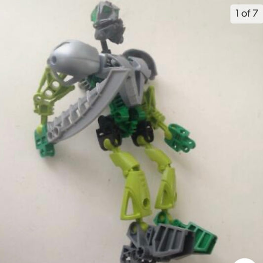 Vintage, Rare, Lego, Bionicle -Green, Gray and Black -7.5in x 4in x 4in  (C0321)