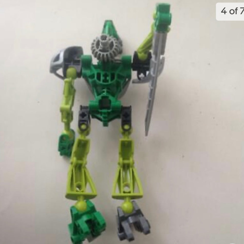 Vintage, Rare, Lego, Bionicle -Green, Gray and Black -7.5in x 4in x 4in  (C0321)