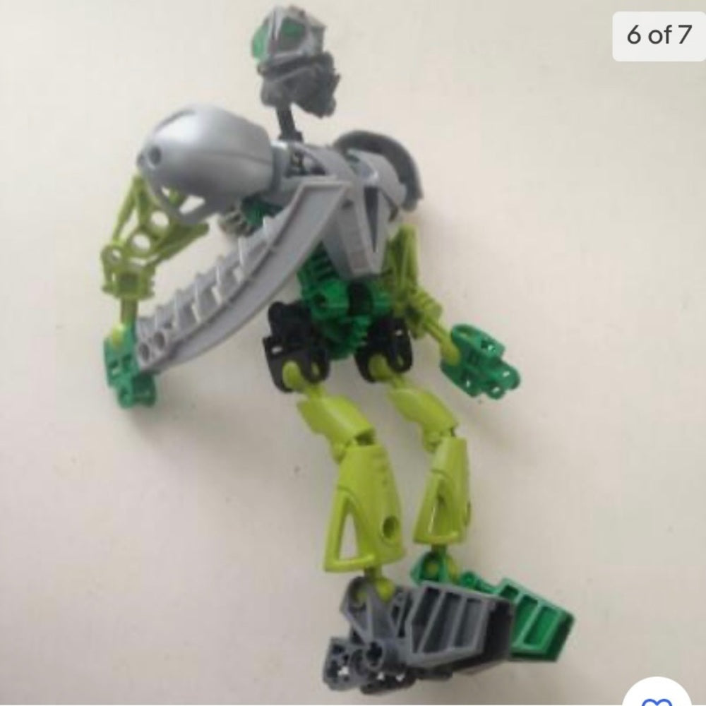 Vintage, Rare, Lego, Bionicle -Green, Gray and Black -7.5in x 4in x 4in  (C0321)