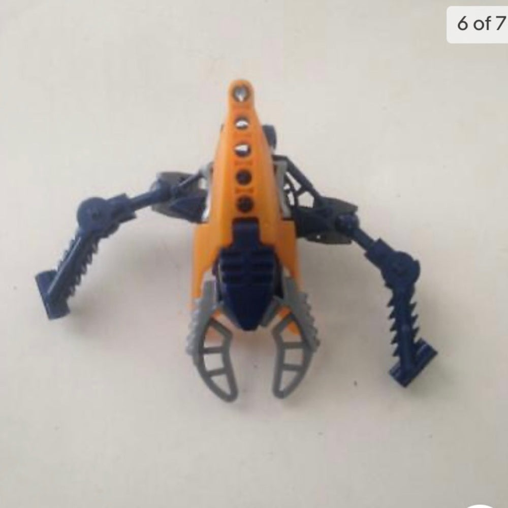 Vintage, Rare, Lego, Bionicle -Orange, Gray and Blue 6in x 4in x 3in  (C0321)  T