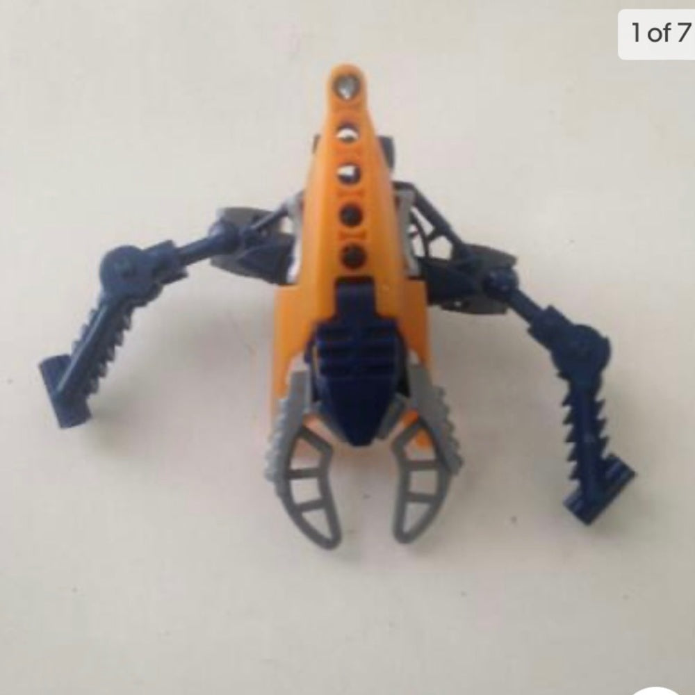 Vintage, Rare, Lego, Bionicle -Orange, Gray and Blue 6in x 4in x 3in  (C0321)  T