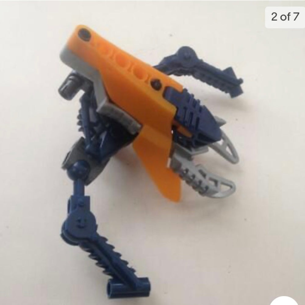 Vintage, Rare, Lego, Bionicle -Orange, Gray and Blue 6in x 4in x 3in  (C0321)  T