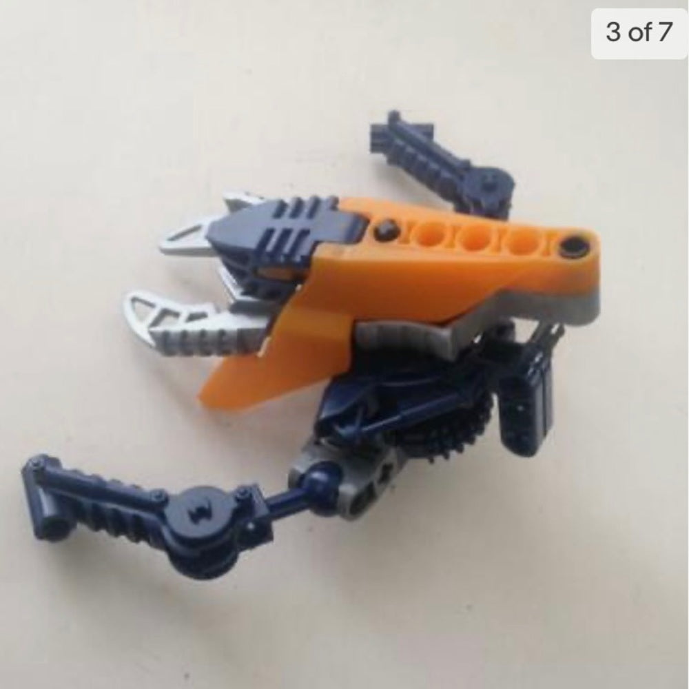 Vintage, Rare, Lego, Bionicle -Orange, Gray and Blue 6in x 4in x 3in  (C0321)  T