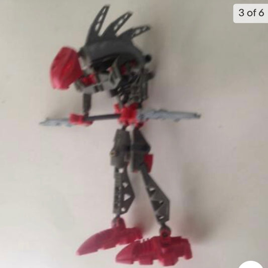 Vintage, Rare, Lego, Bionicle -Gray, Red and Black -9in x 8in x 5in