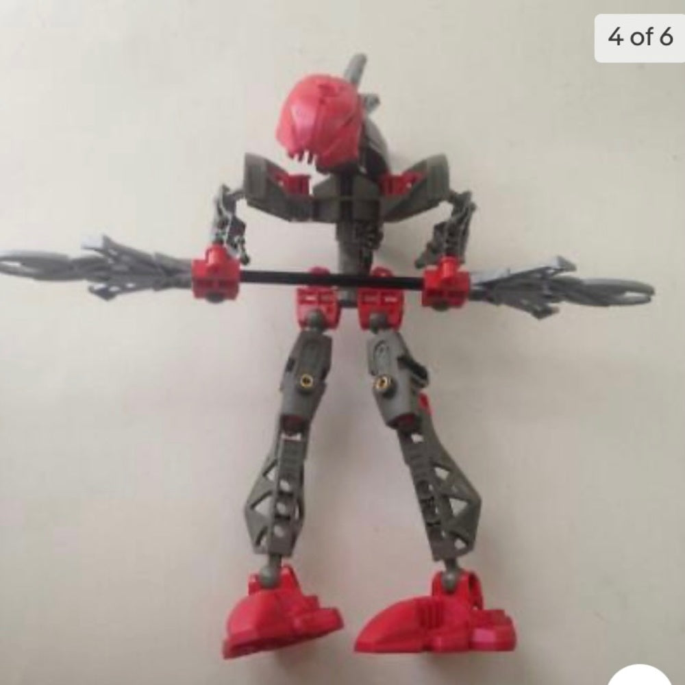 Vintage, Rare, Lego, Bionicle -Gray, Red and Black -9in x 8in x 5in