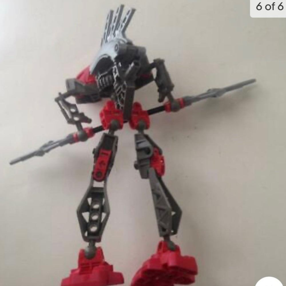 Vintage, Rare, Lego, Bionicle -Gray, Red and Black -9in x 8in x 5in