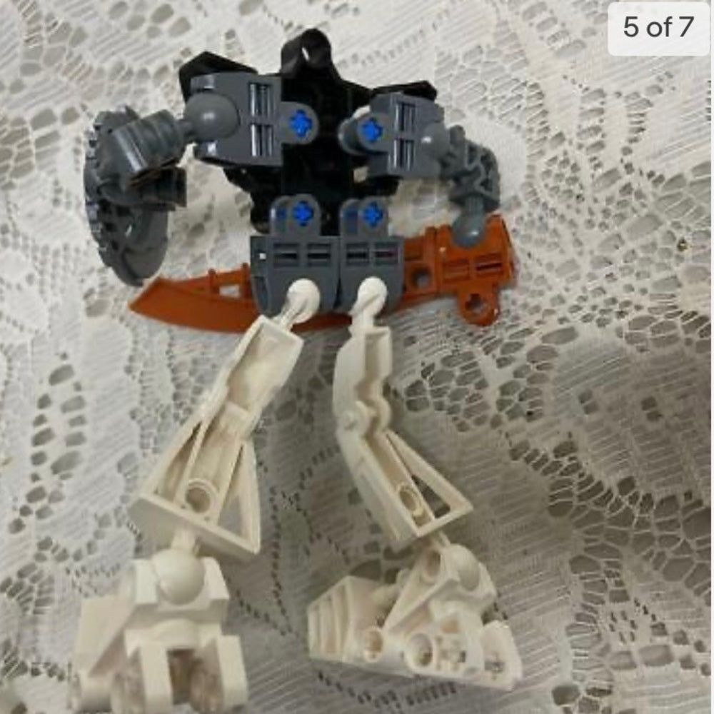Vintage, Rare, Lego, Bionicle Action Figure with Sword and Shield 5in x 5in (B02