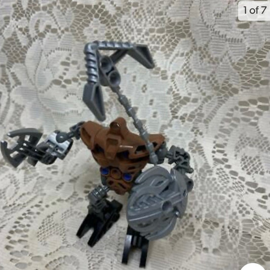 Vintage, Rare, Lego, Bionicle Action Figure with Shield and Weapon 4 5in x 5in