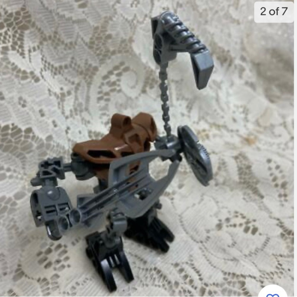 Vintage, Rare, Lego, Bionicle Action Figure with Shield and Weapon 4 5in x 5in